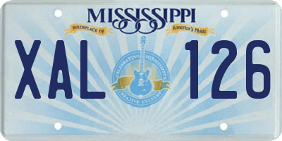 MS license plate XAL126