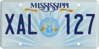 MS license plate XAL127