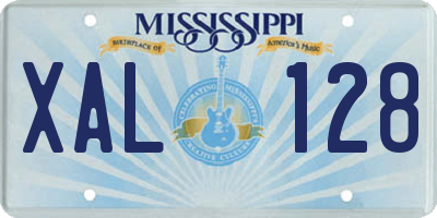 MS license plate XAL128