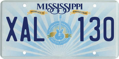 MS license plate XAL130