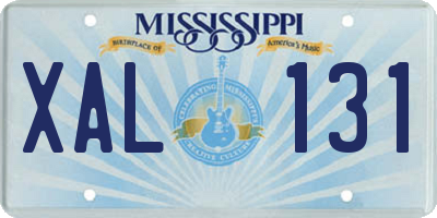 MS license plate XAL131