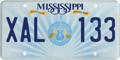 MS license plate XAL133