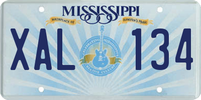 MS license plate XAL134