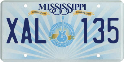 MS license plate XAL135