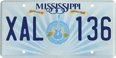 MS license plate XAL136