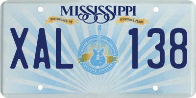 MS license plate XAL138