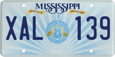 MS license plate XAL139