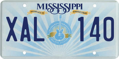 MS license plate XAL140