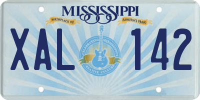 MS license plate XAL142
