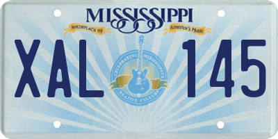 MS license plate XAL145