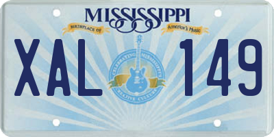 MS license plate XAL149