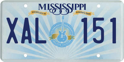 MS license plate XAL151