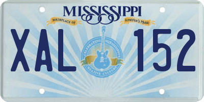 MS license plate XAL152