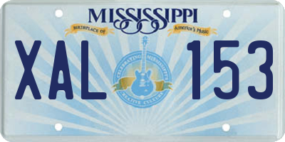 MS license plate XAL153