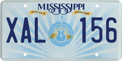 MS license plate XAL156