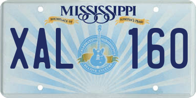 MS license plate XAL160