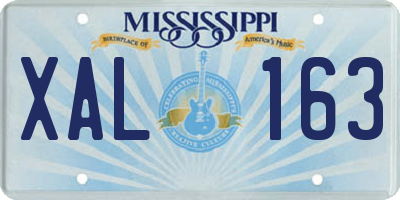 MS license plate XAL163