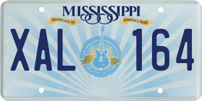 MS license plate XAL164
