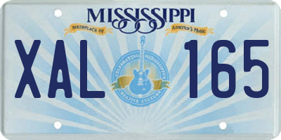 MS license plate XAL165