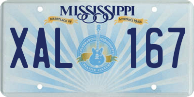 MS license plate XAL167