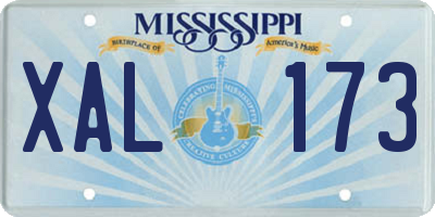 MS license plate XAL173
