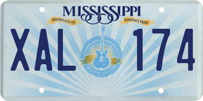 MS license plate XAL174