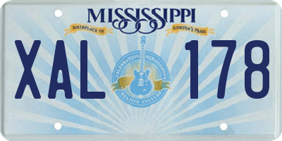 MS license plate XAL178