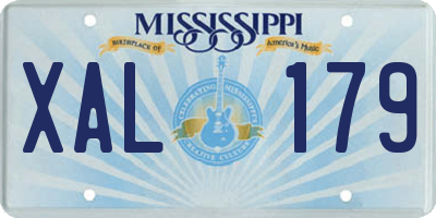 MS license plate XAL179