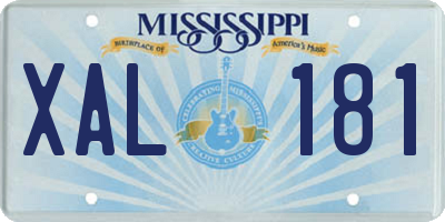 MS license plate XAL181
