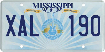 MS license plate XAL190
