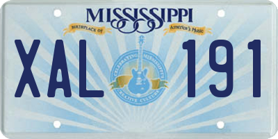 MS license plate XAL191