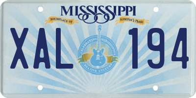 MS license plate XAL194