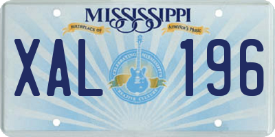 MS license plate XAL196