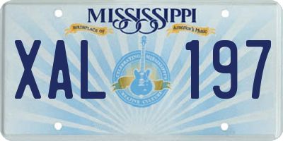 MS license plate XAL197