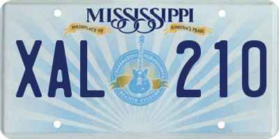 MS license plate XAL210
