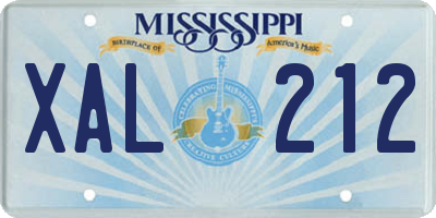 MS license plate XAL212