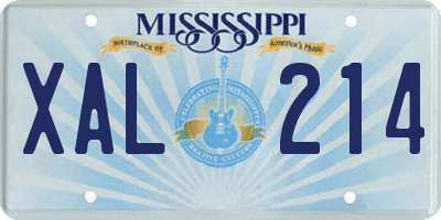 MS license plate XAL214