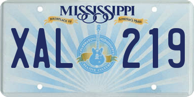 MS license plate XAL219
