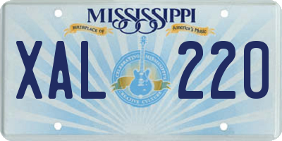 MS license plate XAL220