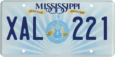 MS license plate XAL221