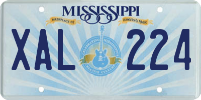 MS license plate XAL224