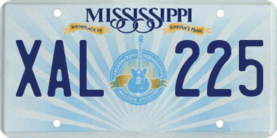 MS license plate XAL225