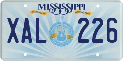 MS license plate XAL226