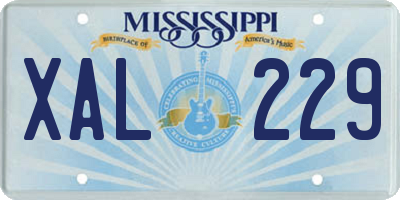 MS license plate XAL229