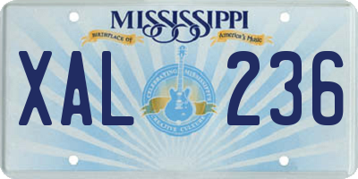 MS license plate XAL236