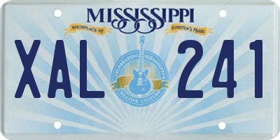 MS license plate XAL241