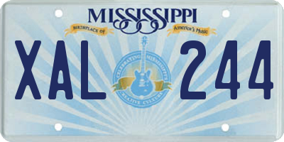 MS license plate XAL244