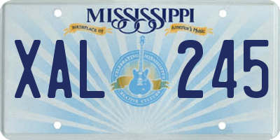 MS license plate XAL245