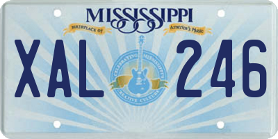 MS license plate XAL246