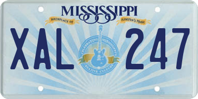 MS license plate XAL247